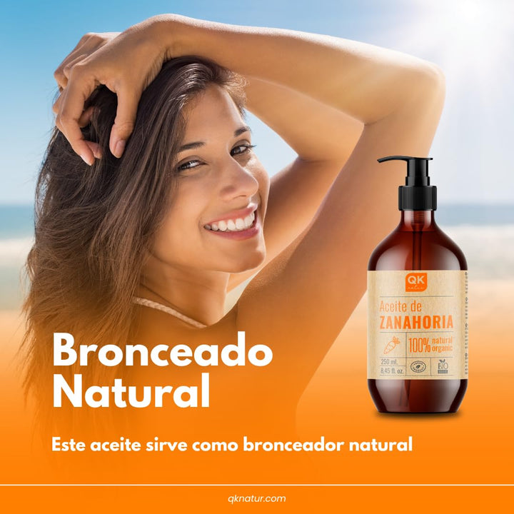 Qknatur – KAROTTENÖL 250 ml – 100% rein und natürlich – natürlicher Sonnenbräuner – spendet Feuchtig