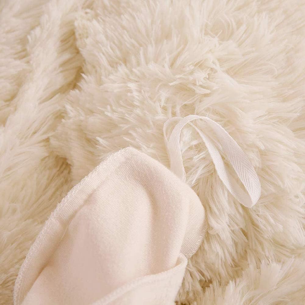 Michorinee Plüsch Bettwäsche 220x240 Winter Flauschig Warme Bettbezug Fleece Flausch Langhaar Kunstf