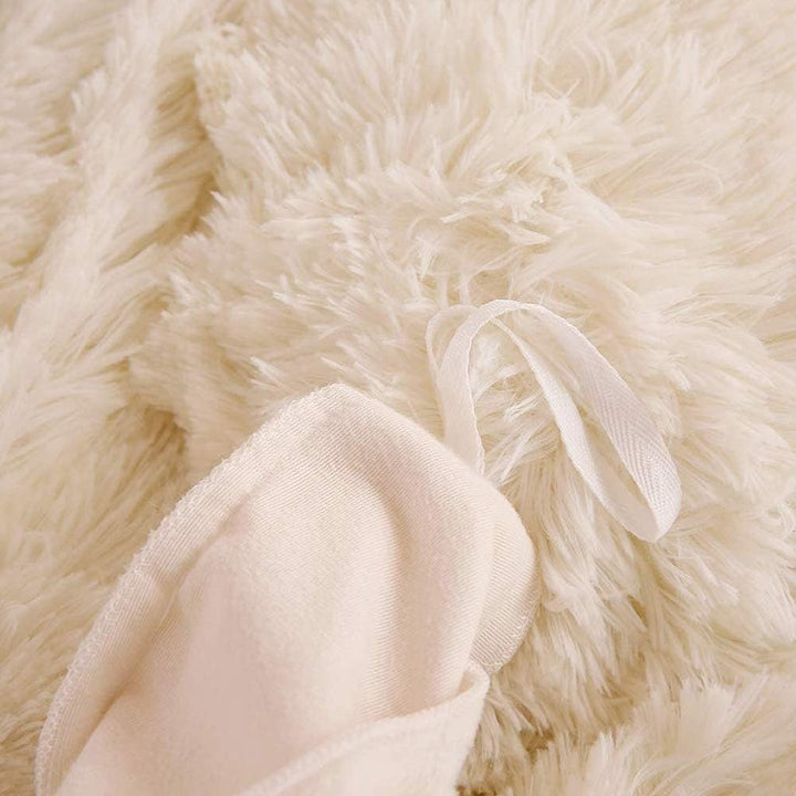 Michorinee Plüsch Bettwäsche 220x240 Winter Flauschig Warme Bettbezug Fleece Flausch Langhaar Kunstf