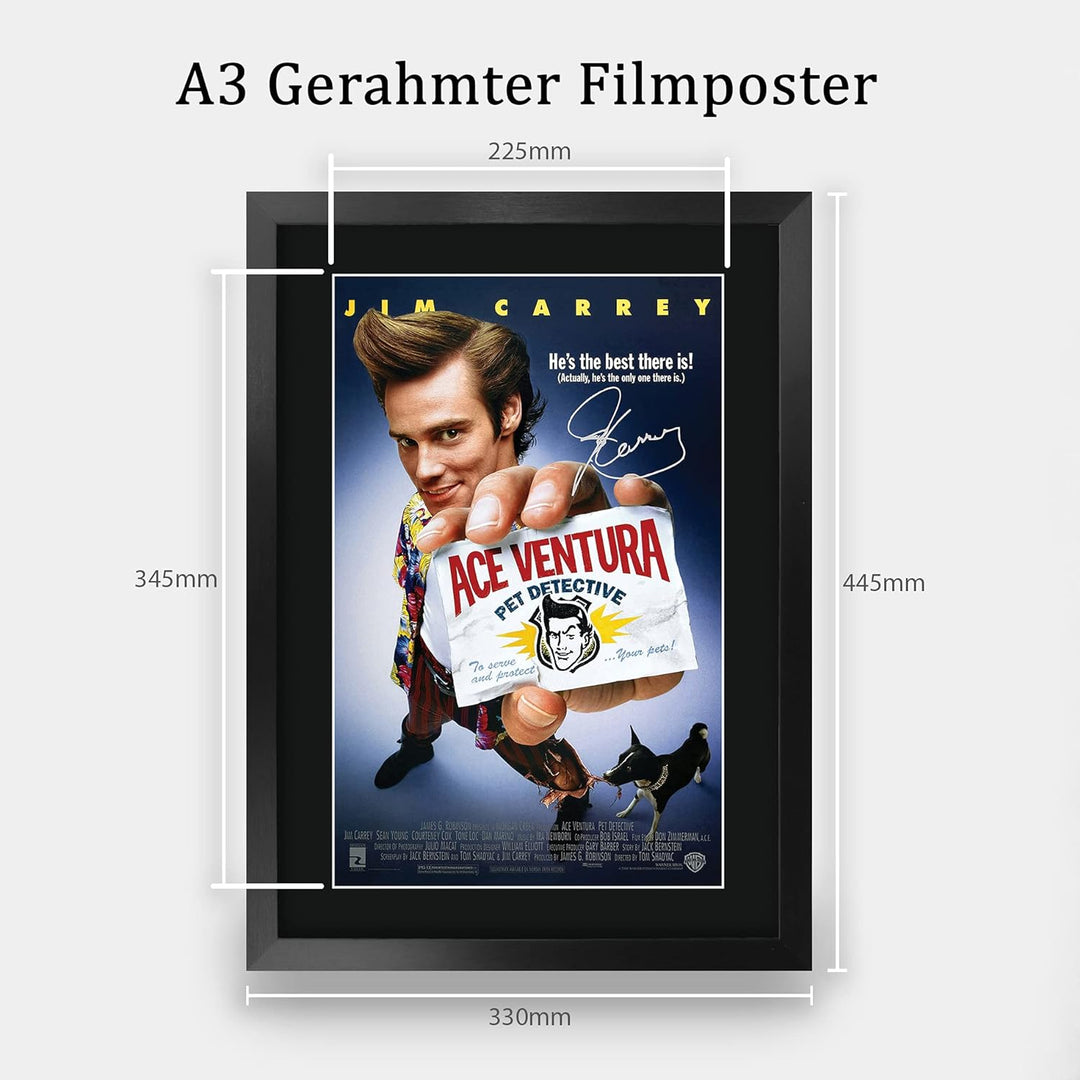 HWC Trading Ace Ventura Pet Detective A3 Gerahmte Signiert Gedruckt Autogramme Bild Druck-Fotoanzeig