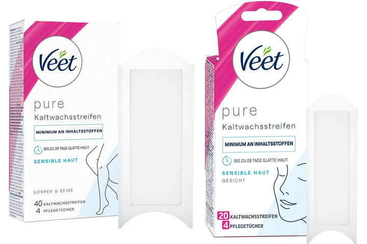 Veet Kaltwachsstreifen für Beine &amp; Körper 20 x Doppelstreifen - Veet Kaltwachsstreifen Easy-Gelwax T