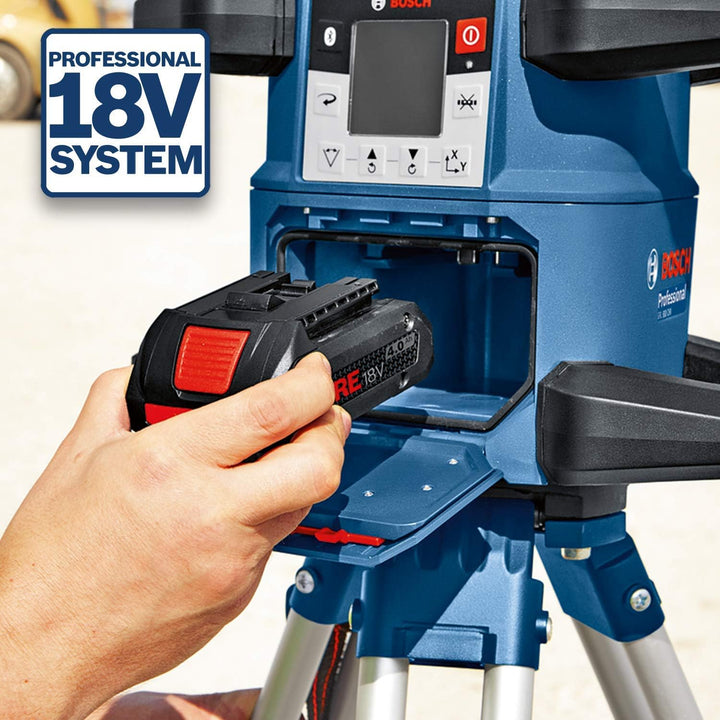 Bosch Professional 18V System Rotationslaser GRL 600 CHV (1x Akku 18 V, 4,0 Ah + ladegerät, mit App-