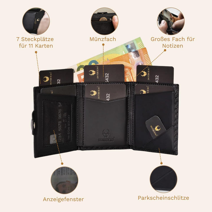 DONBOLSO Wallet Air - Slim Wallet mit Apple AirTag Fach - Hochwertiges Kreditkartenetui aus Echtlede