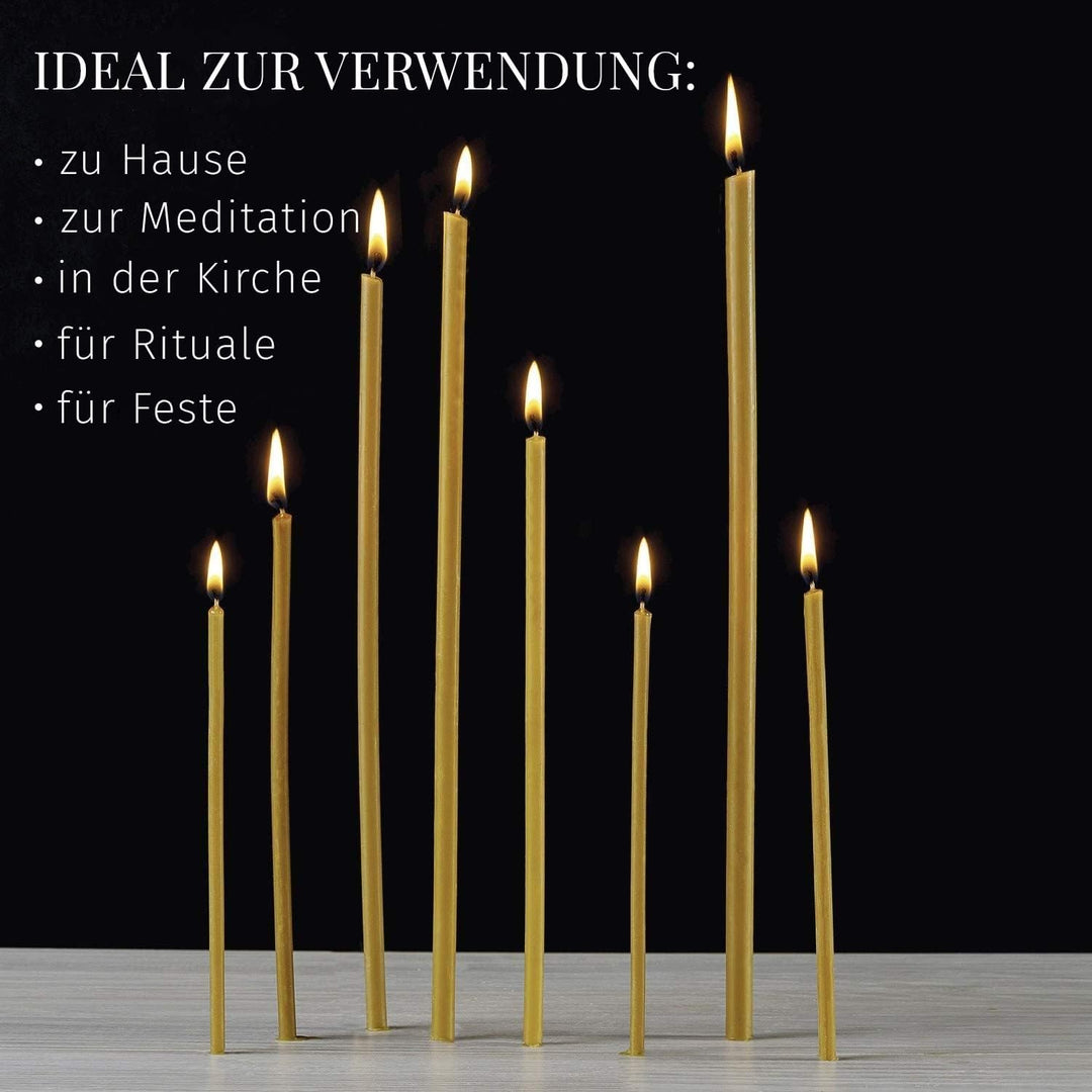 Danilovo Ritual Kerzen 100% Bienenwachs (Gelb) - Orthodoxe Kerzen für Gebet Tischdeko Hochzeit - Ung