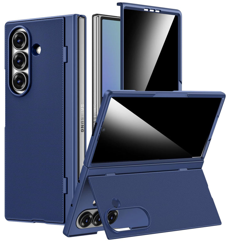 Miimall Kompatibel mit Samsung Galaxy Z Fold 7 Hülle mit Displayschutz Anti-SPY, [Tragbarer Ständer]