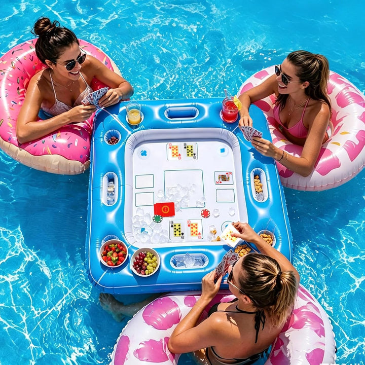 grosser schwimmender Tisch für Pool aufblasbarer schwimmender Pokertisch für Erwachsene Strand Somme