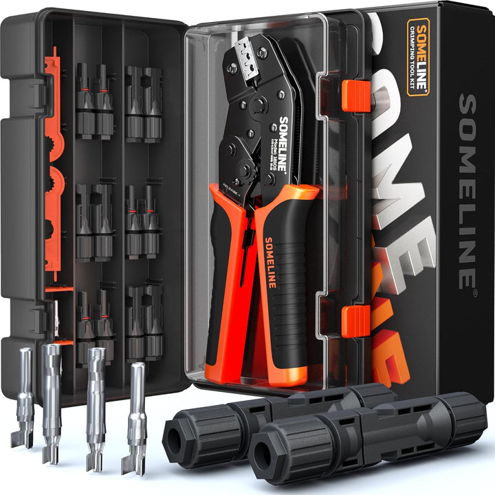 Solarstecker Crimpzange Set, Solarkabel Crimp werkzeug für 2.5/4/6mm² Solarpanel PV Kabel, 6 Stück M