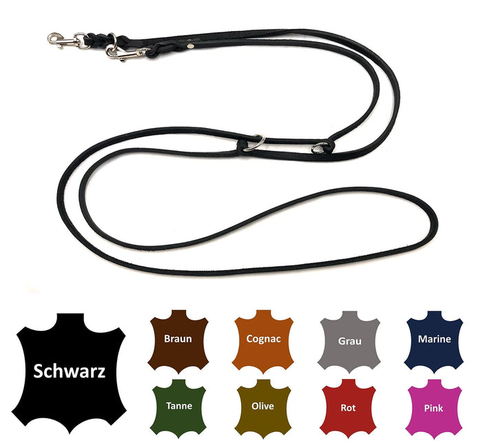 Hundeleine Fettleder kleine Hunde/grosse Hunde 2m / 2,40m / 2,80m / 3,50m / 5m Doppelleine verstellb