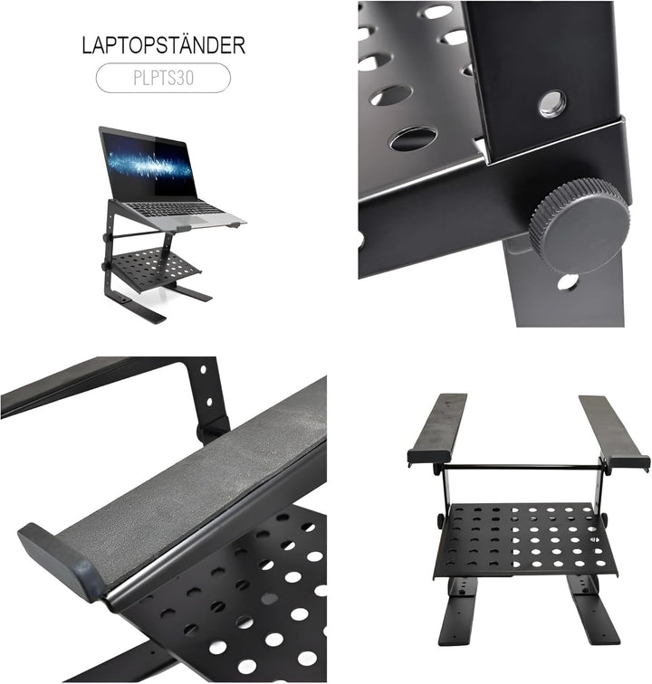 Pyle Laptop Ständer Höhenverstellbar – Klappbarer Halter für DJ-Pult & Schreibtisch, ergonomisch, mi