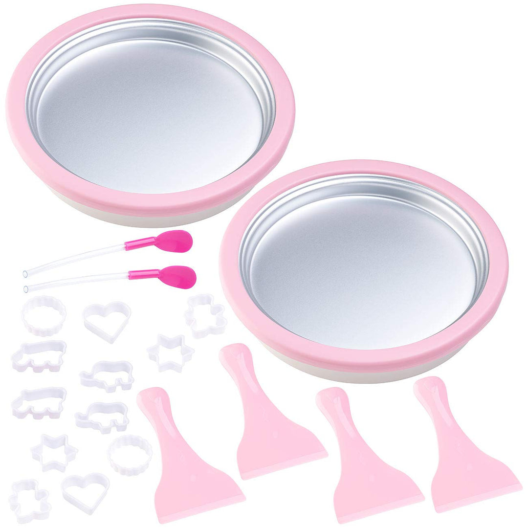 TokioKitchenWare Teppanyaki Eismaschine: 2er-Set Eis-Teppanyaki-Platten zum Zubereiten von Ice Cream