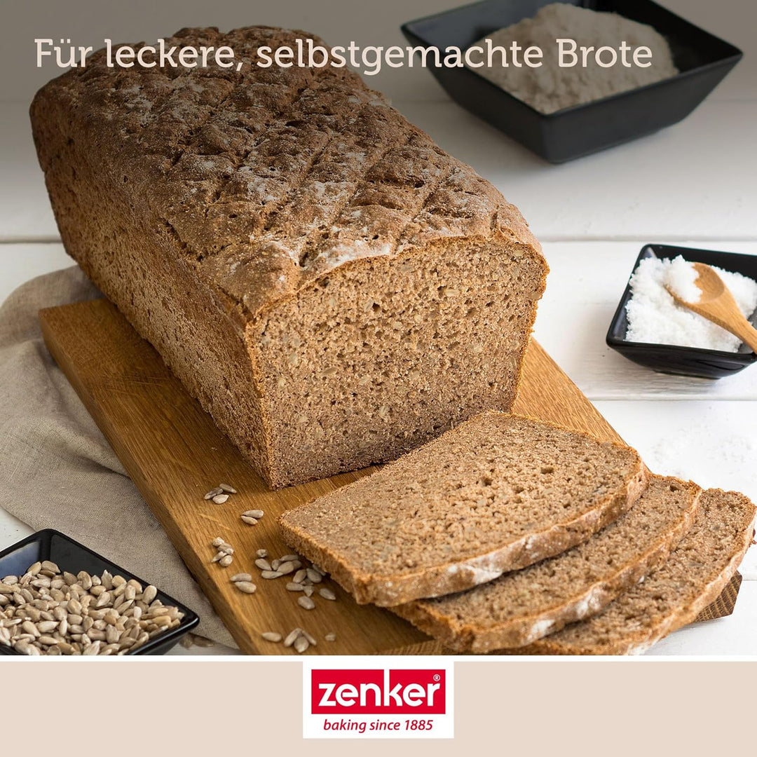 Zenker Brotbackform 2er Set - Schwarze Stahlblech Brotbackform Oval und Rechteckig, Für knuspriges B