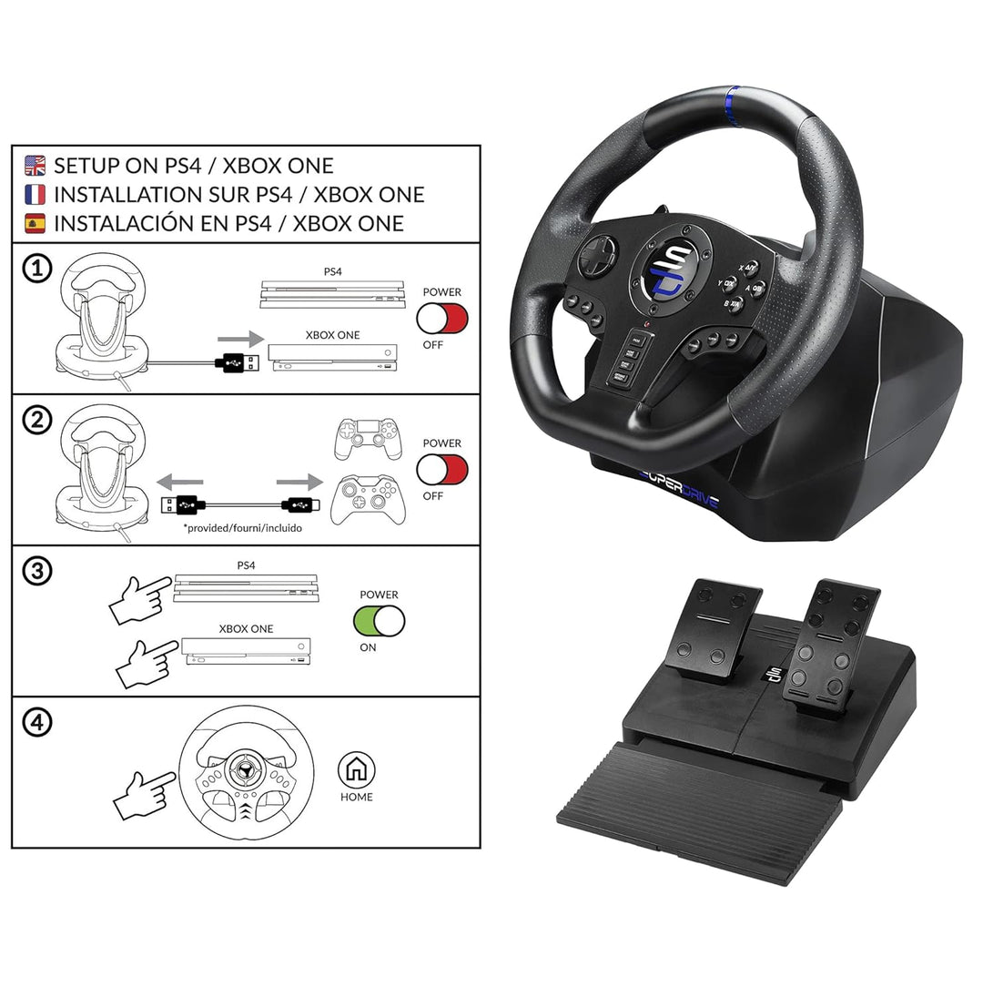Subsonic Superdrive - Rennlenkrad SV750 Drive Pro Sport Lenkrâd mit Pedal, Shift und Vibration - Xbo