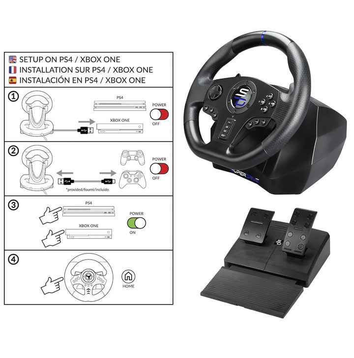 Subsonic Superdrive - Rennlenkrad SV750 Drive Pro Sport Lenkrâd mit Pedal, Shift und Vibration - Xbo