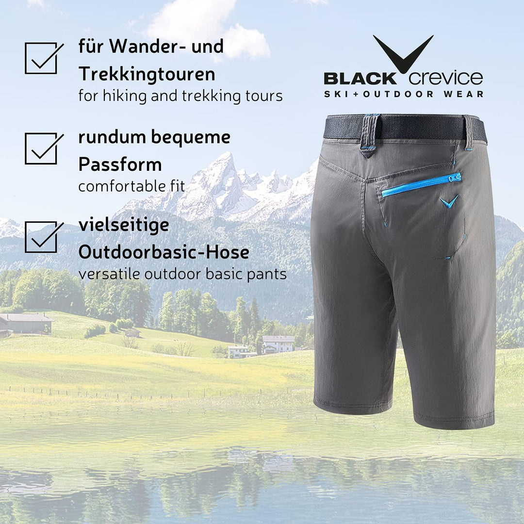 Black Crevice Trekking-Shorts Herren I Trekkinghose Herren kurz I Herren Outdoor-Shorts I wasserabwe