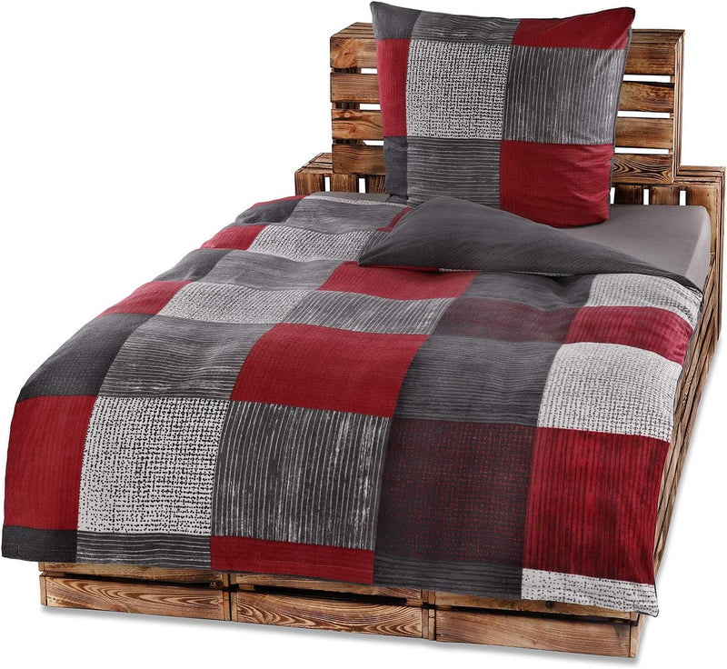 Niceprice Winter Bettwäsche Flausch Fleece Liam Wende in 3 Grössen, 155x220 + 80x80 2tlg. 155 x 220