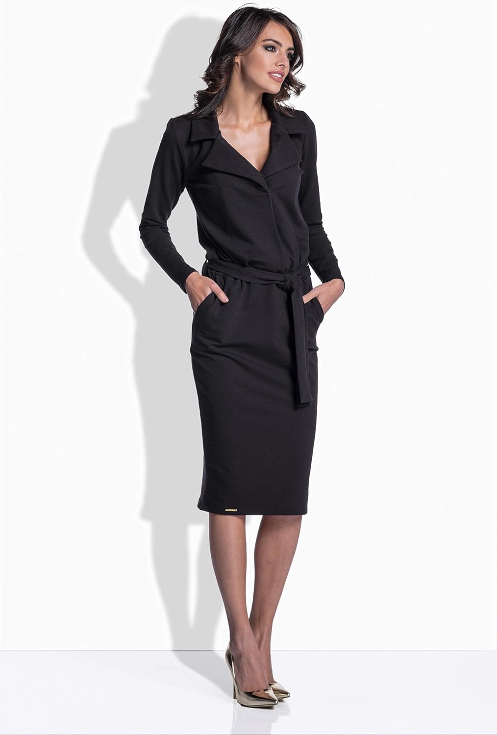 Lemoniade Damen modisches Winter- / Herbstkleid Langarm (Made in EU) mit ausgefallenen Details und i