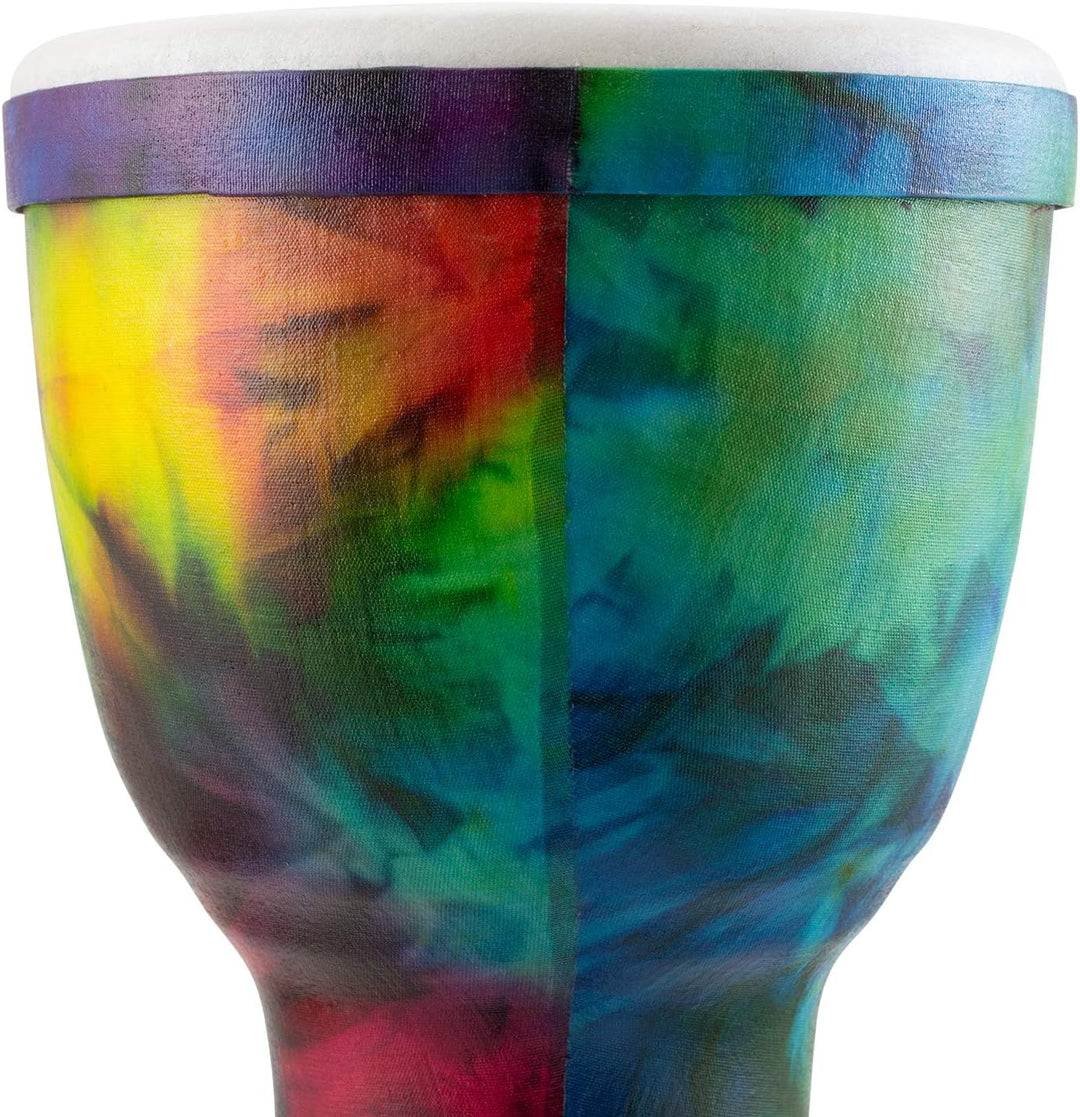 World Rhythm - Djembe Afrikanische Handtrommel -Synthetik 7 Zoll - Regenbögen - MDJ008-RD Regenbogen