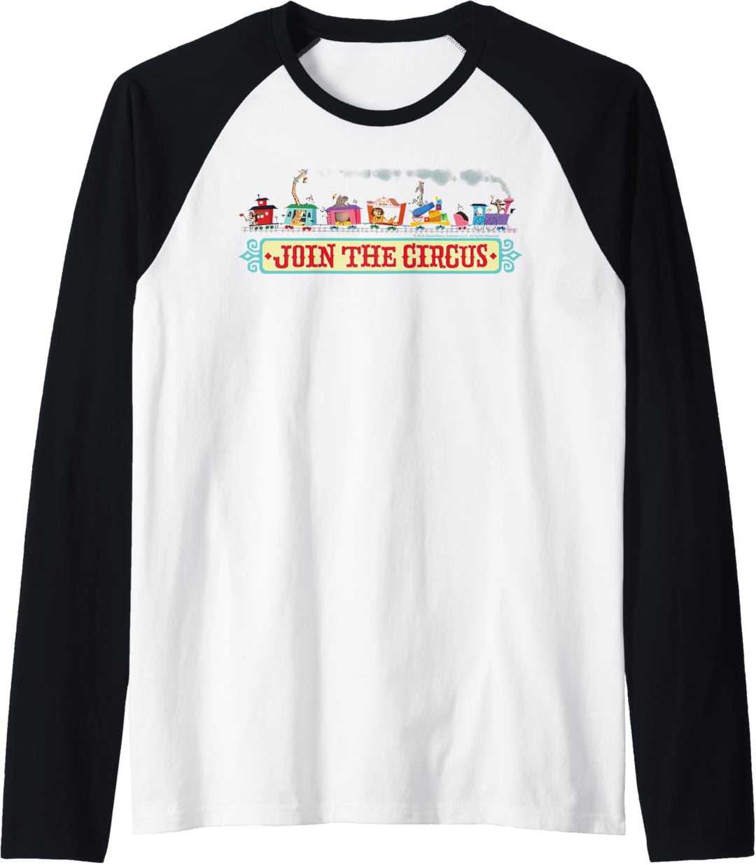 Madagascar Train Group Shot Join The Circus Text Poster Raglan