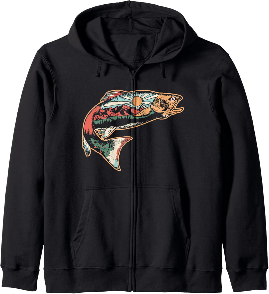 Trout Outdoor Illustration Series - Green Desert Kapuzenjacke