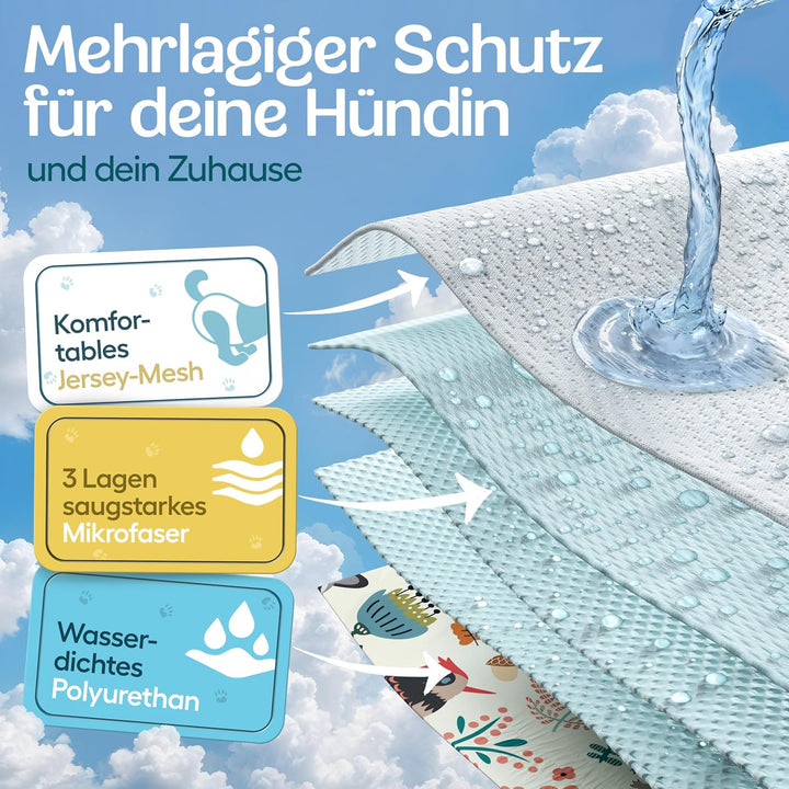 HUND IST KÖNIG Hundewindeln für Hündinnen (3 Stück) - Hochabsorbierende Läufigkeitshose für Hündinne