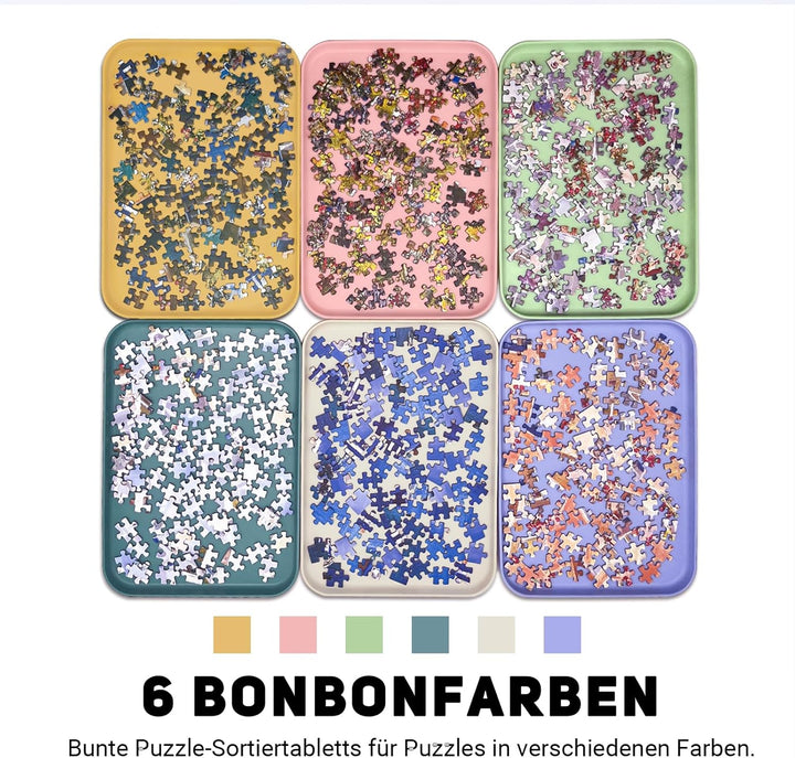 Nariolar Stapelbare Puzzle-Sortiertabletts, Puzzle Sortierer für Puzzles bis 1000/1500/2000 Teile