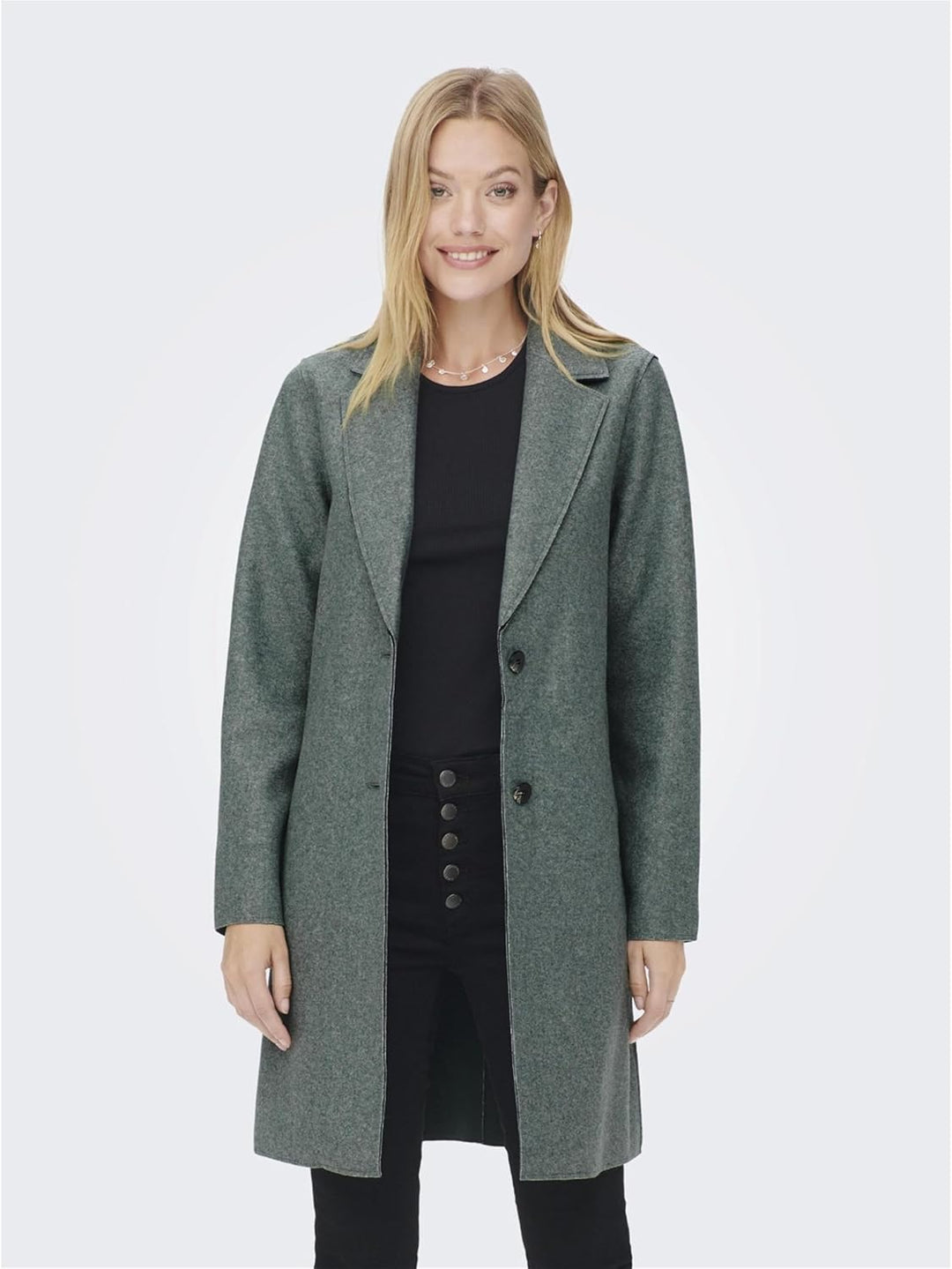 ONLY Damen Onlcarrie Bonded Coat OTW Noos Mantel XXS Balsam Green/Detail:melange, XXS Balsam Green/D