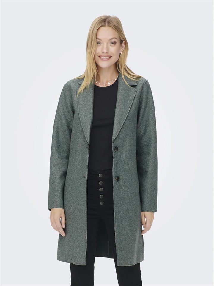ONLY Damen Onlcarrie Bonded Coat OTW Noos Mantel XXS Balsam Green/Detail:melange, XXS Balsam Green/D