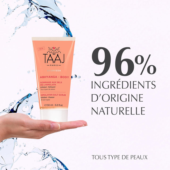 TAAJ | Himalaya-Salzpeeling | Entgiftend und reinigend | Weiche und geschützte Haut | Peeling sanft