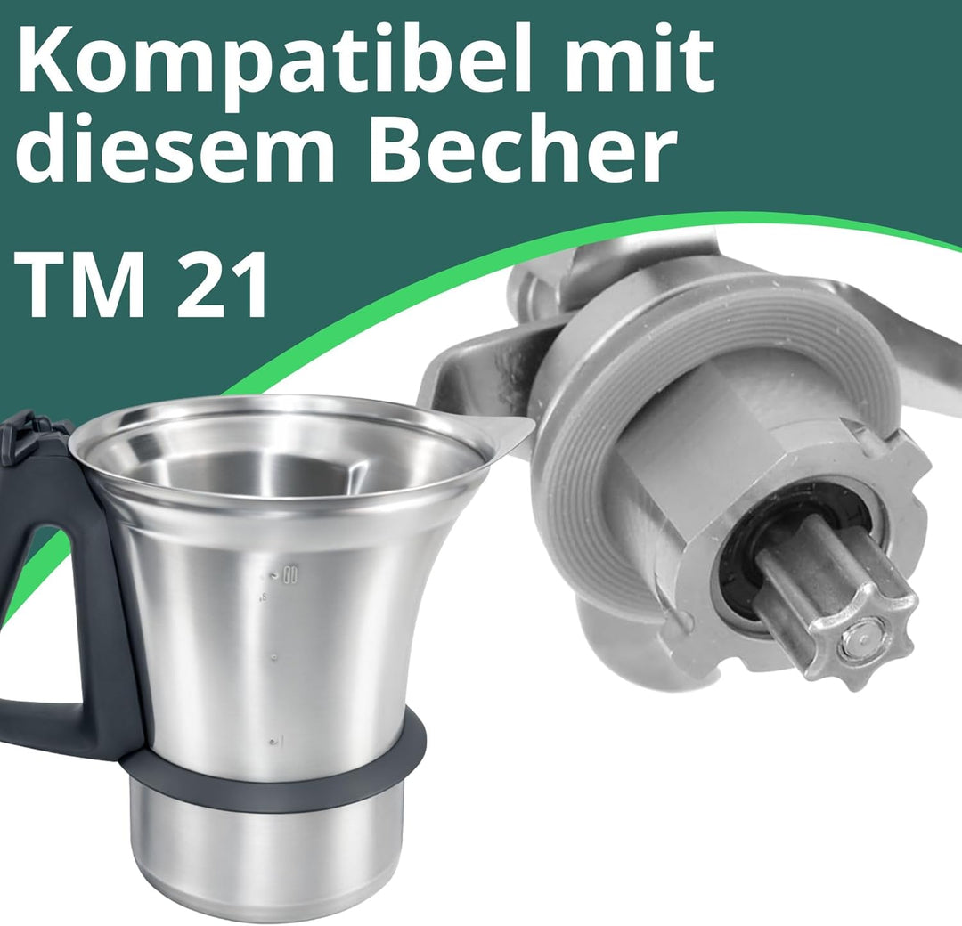 NAMAI - Messer für Thermomix, Edelstahl, 100% Kompatibles Ersatzteil, Thermomix Messbecher TM21, Ein