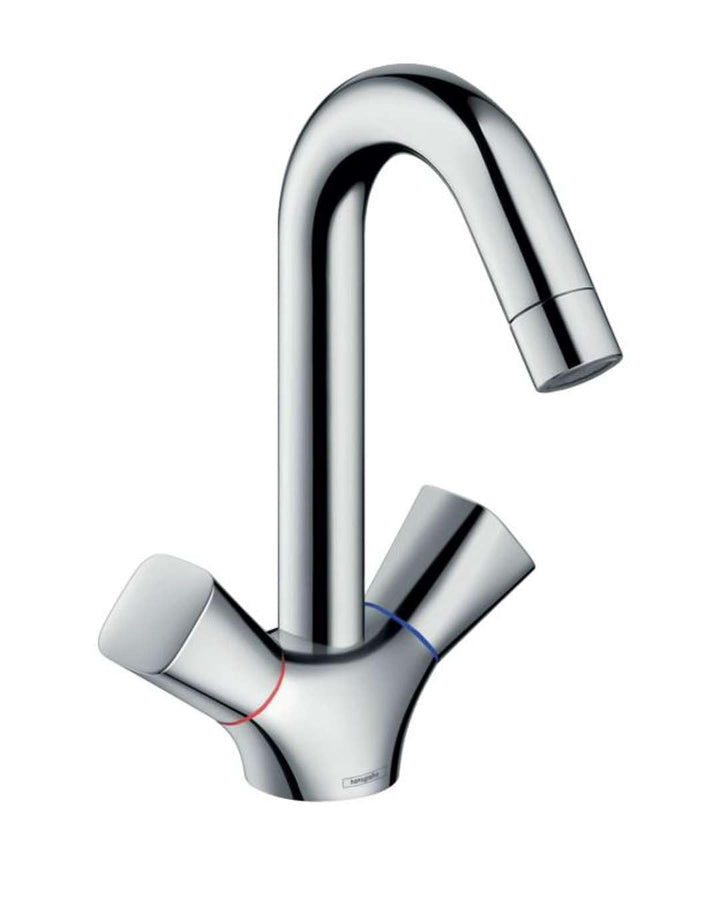 hansgrohe Wasserhahn Logis 2-Griff Waschtischarmatur (Auslauf Höhe 150 mm mit Zugstangen-Ablaufgarni