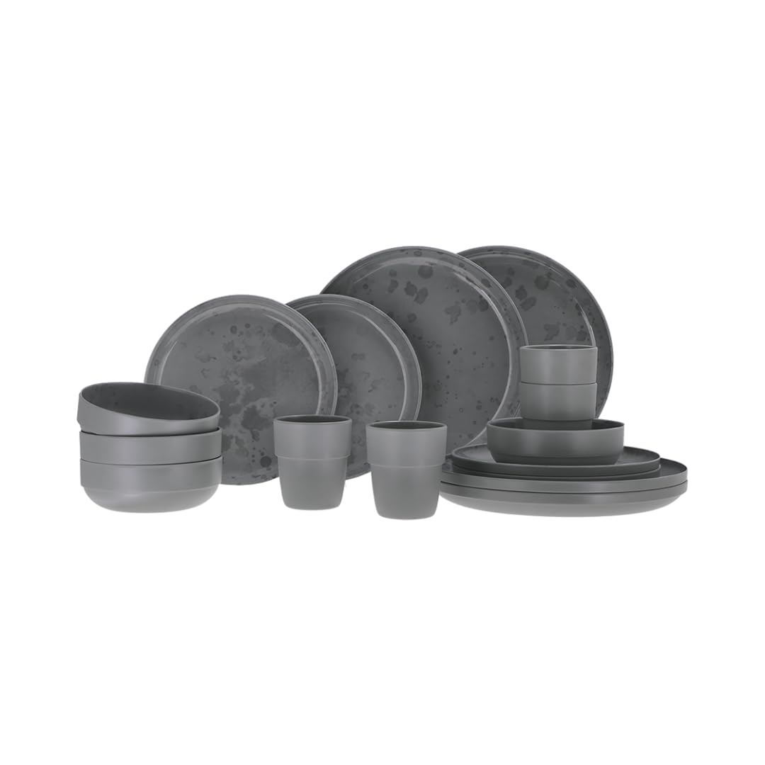 Travellife Palma Camping Geschirrset dark grey 16-teilig M Gray, M Gray