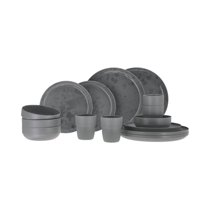 Travellife Palma Camping Geschirrset dark grey 16-teilig M Gray, M Gray