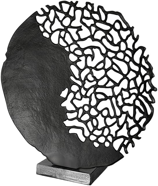 Casablanca modernes Design GILDE Skulptur Osaka schwarz H: 44 cm B: 41 cm T: 10cm 43491 Höhe 44 cm S