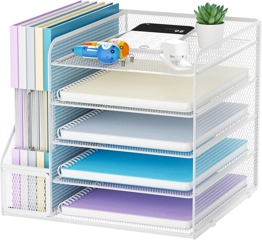Marbrasse Schreibtisch Organizer und Büro Zubehör,5-Tier Briefablage,Mesh Büro Organizer für Schreib