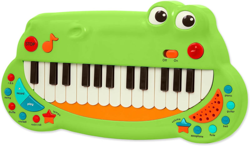 Battat BT4680Z Krokodil Keyboard Piano mit 5 Instrument Geräuschen und Musik – Kinder Klavier Spielz