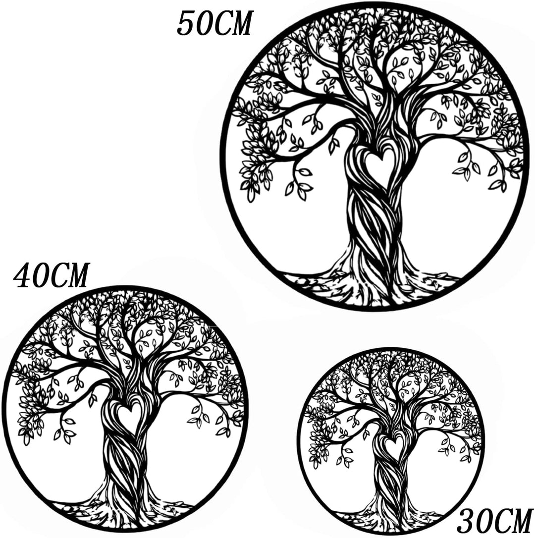 LIKEUDO 50 cm Tree of Life Schwarz Metall Baum Des Lebens Deko Wohnzimmer Wanddeko Wandkunst Schlafz