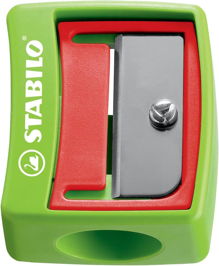 Buntstift, Wasserfarbe & Wachsmalkreide - STABILO woody 3 in 1 - 18er Pack mit Spitzer in grün, 18er