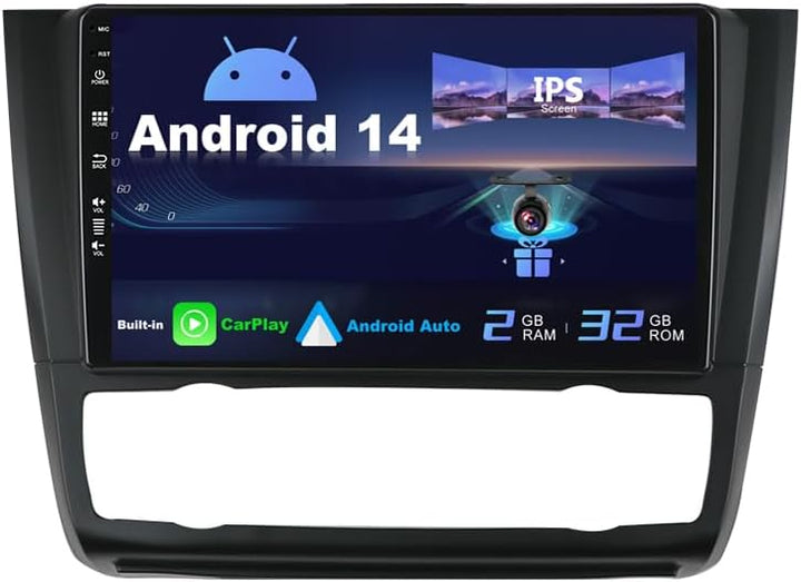 SXAUTO Android 12 IPS Autoradio Passt für BMW 1 Series E81 E82 E87 E88 (2004-2012) - Eingebaut Carpl