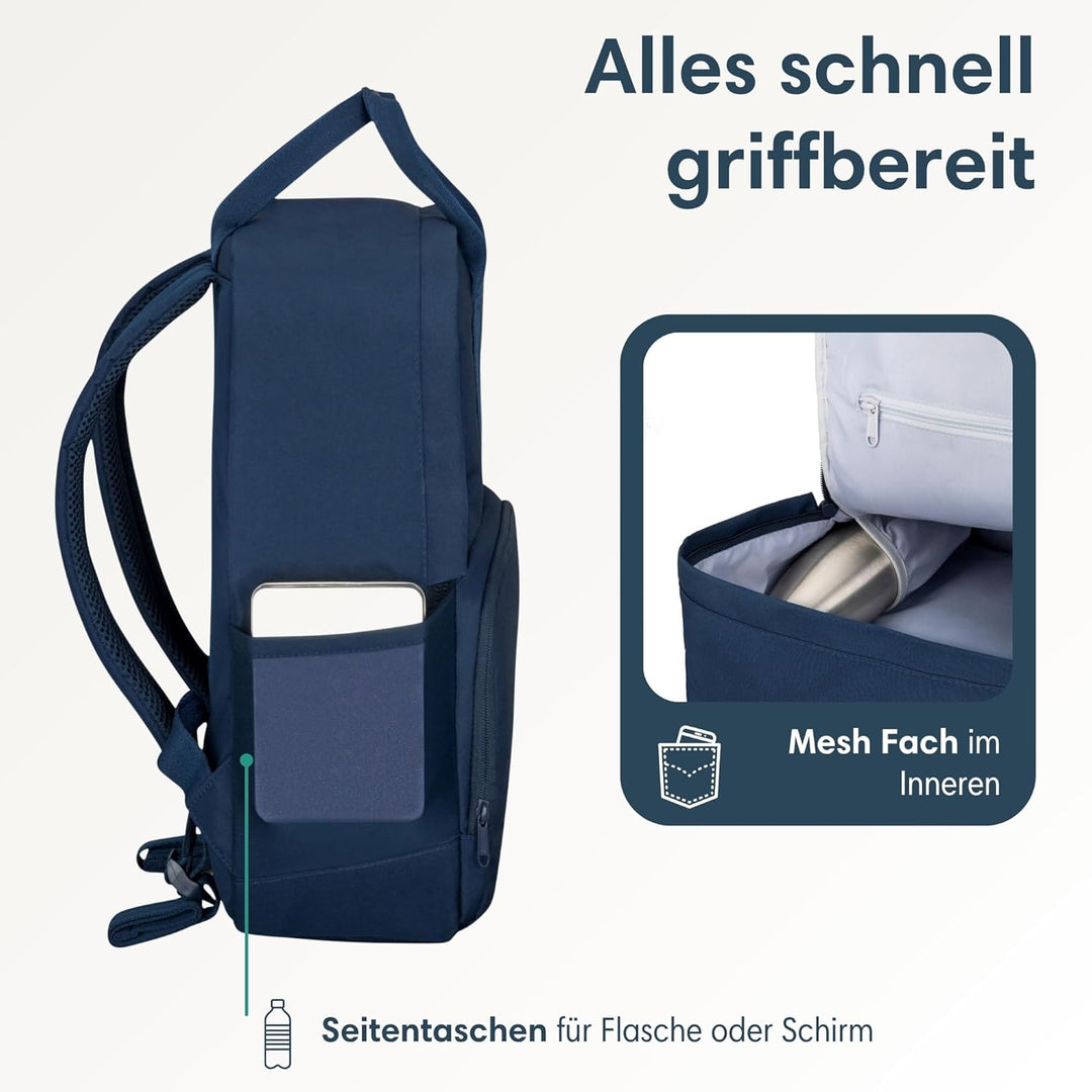 LARKSON Rucksack Damen & Herren - No 6 - Daypack mit 16 Zoll Laptopfach - Rucksäcke für City Schule