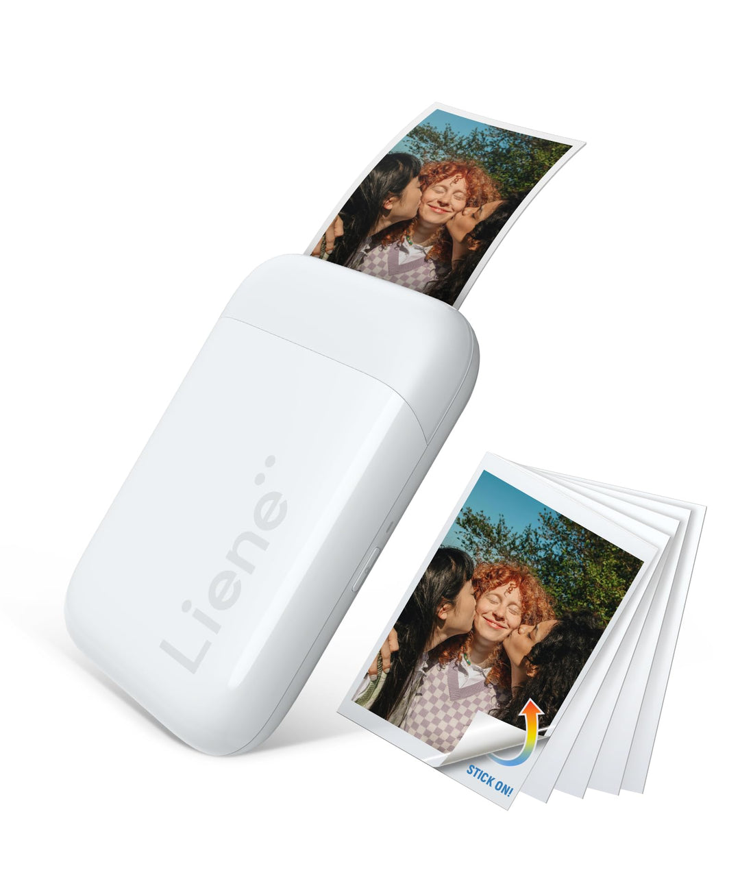 Liene 2x3'' Mini Fotodrucker Smartphone, Mini Tragbarer Sofortbilddrucker mit 5 Zink Klebepapier, Bl