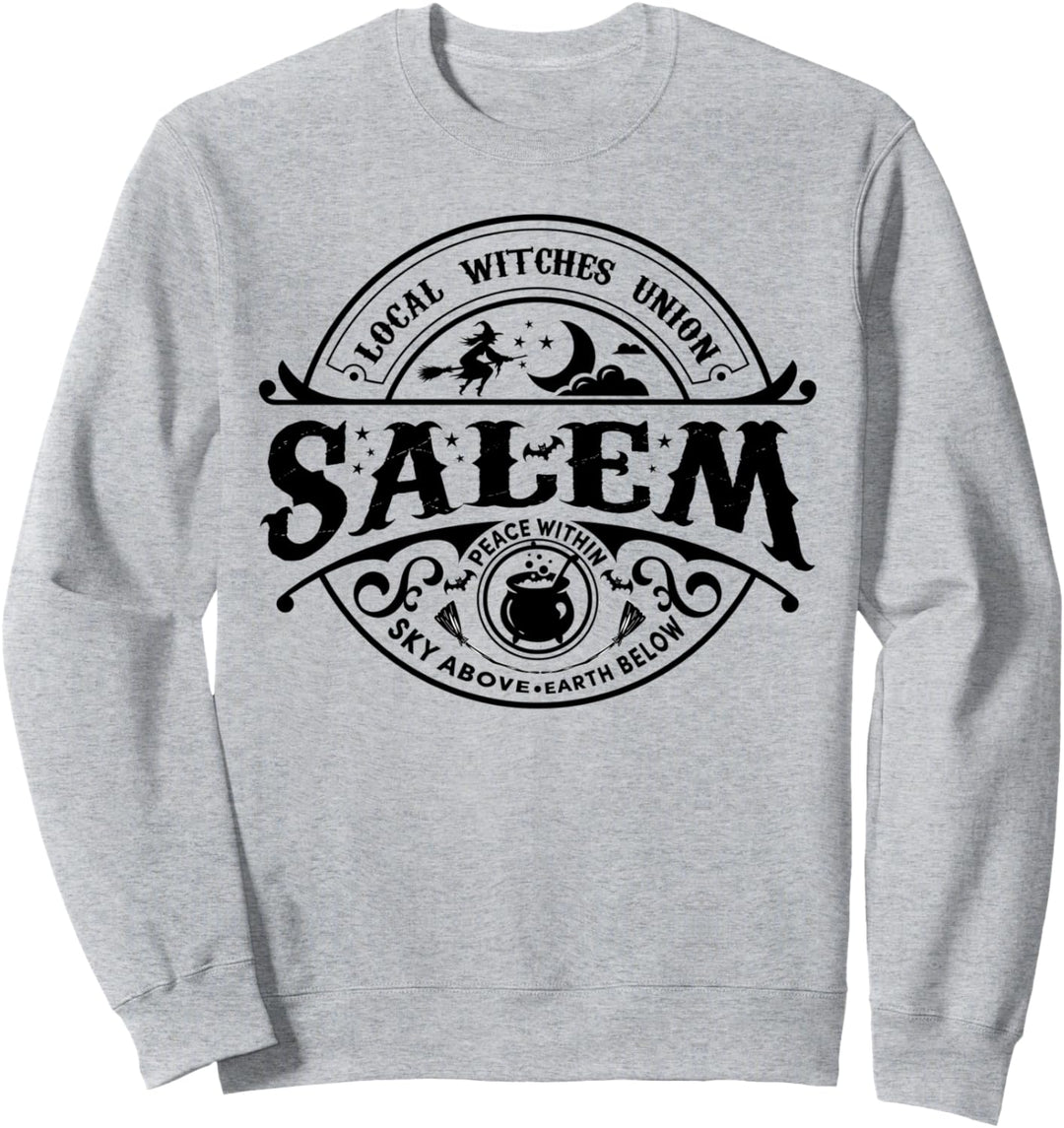 Salem Lokale Hexen Union Himmel über der Erde Est 1692 Halloween Sweatshirt