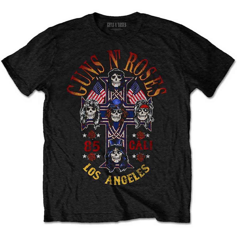 Guns N Roses T-Shirt Cali Band Logo Offizielles Herren XL Schwarz S, Schwarz S