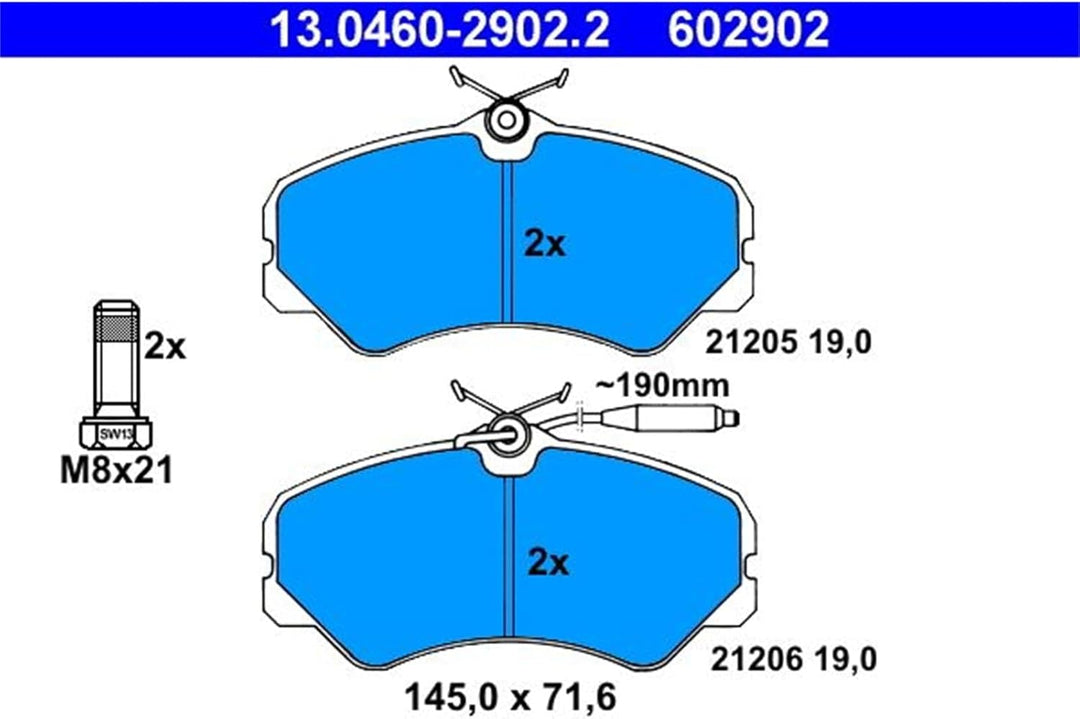 ATE 13046029022 Bremsbelagsatz Scheibenbremse