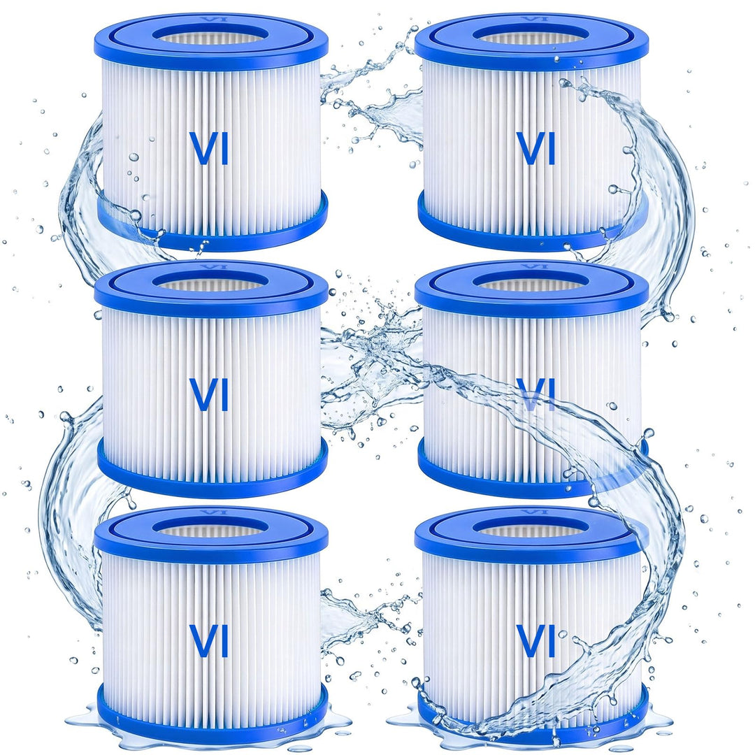 4 Stück Filter VI für Pool Kompatibel mit 58323 für Best-Way, Lay-Z-Spa | Starke Filterung, waschbar