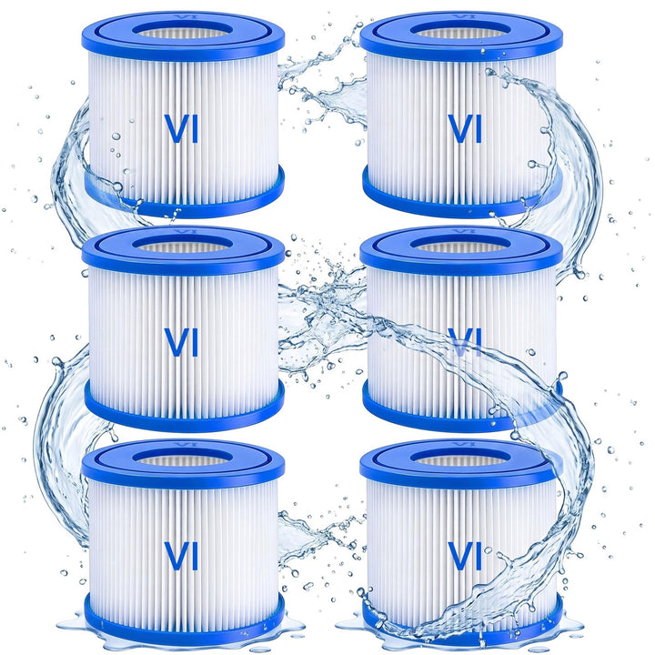 4 Stück Filter VI für Pool Kompatibel mit 58323 für Best-Way, Lay-Z-Spa | Starke Filterung, waschbar