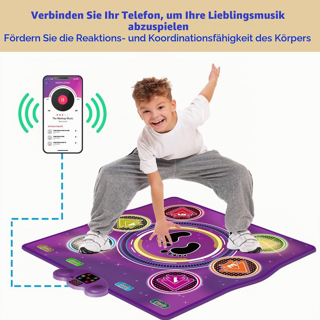 Upgrade Tanzmatte,elektronisches Musiktanzpad,mit 6 Leuchttasten,unterstützt Musikwiedergabe über da