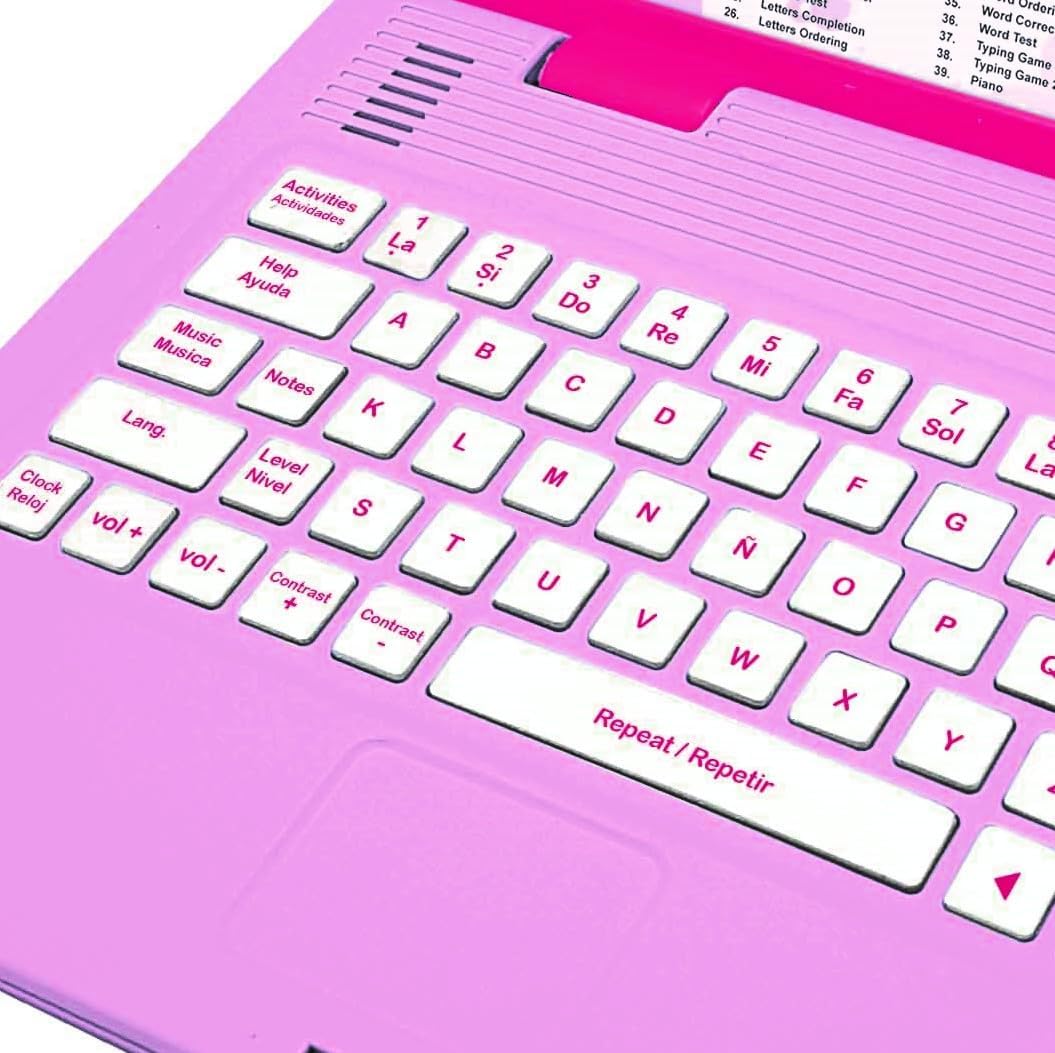 Lexibook, Barbie JC598BBi2 Lern- und Zweisprachiger Laptop in Englisch/Spanisch, Spielzeug für Kinde