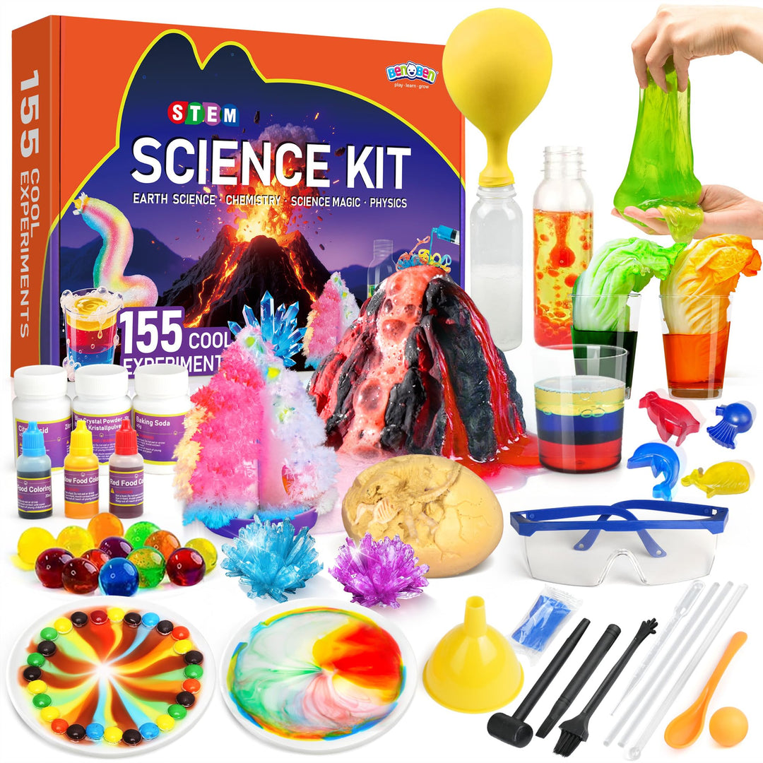 BenBen 155+ Experimente für Kinder ab 6 7 8 9 10, Wissenschaft Experimentierkasten für Kinder, STEM