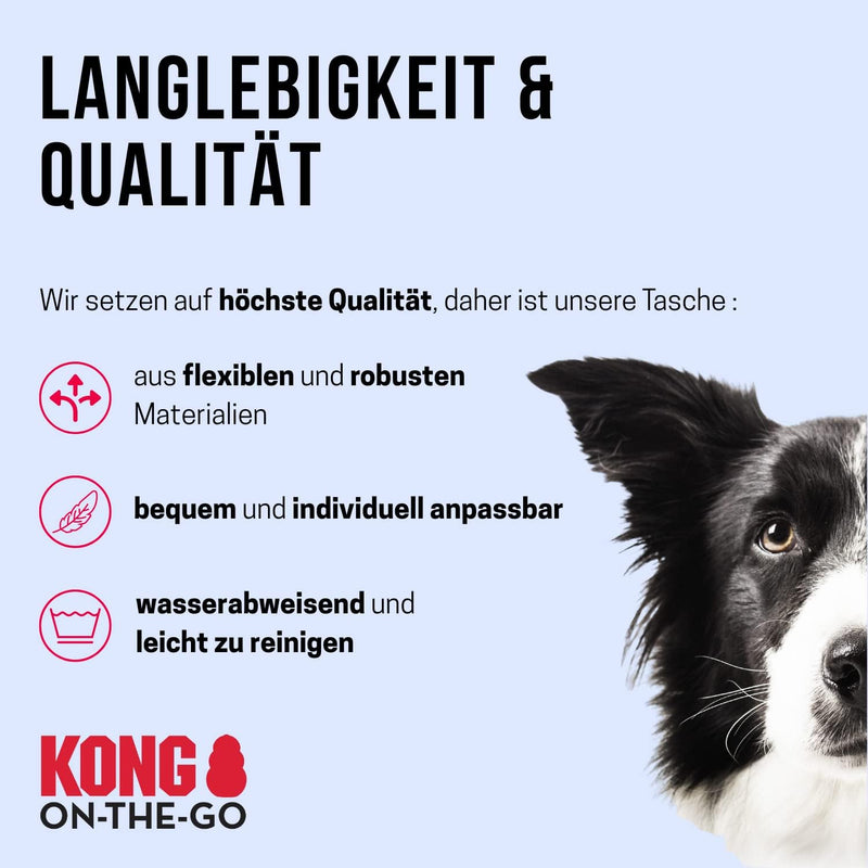 KONG Leckerlibeutel für Hunde in grau I Bauchtasche Hundetraining mit reflektierendem Gurt & Kotbeut