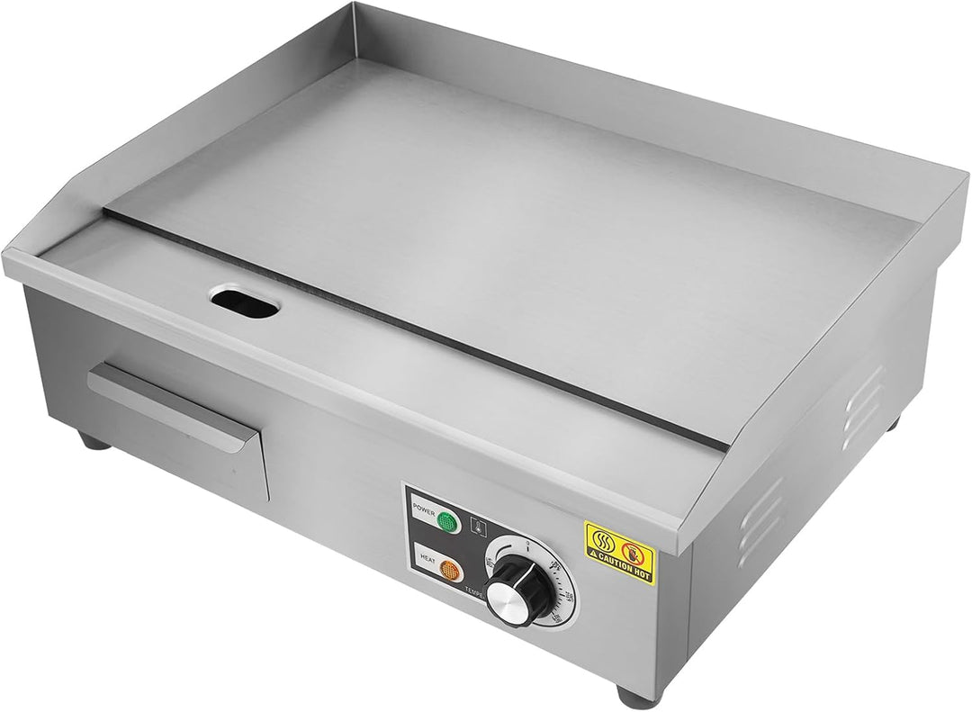3000W Kommerzieller Elektrogrill, halbflacher Arbeitsplattengrill, Edelstahl-Restaurantgrill 22 "Ele